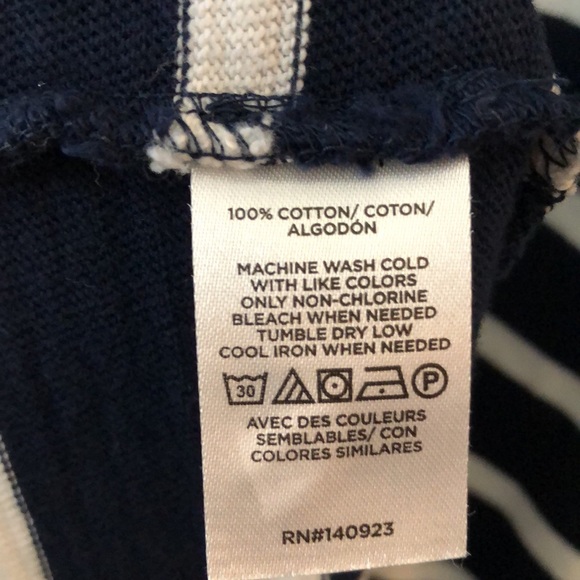 NWT LOFT blue & white striped short sleeve sweater. - Picture 5 of 5